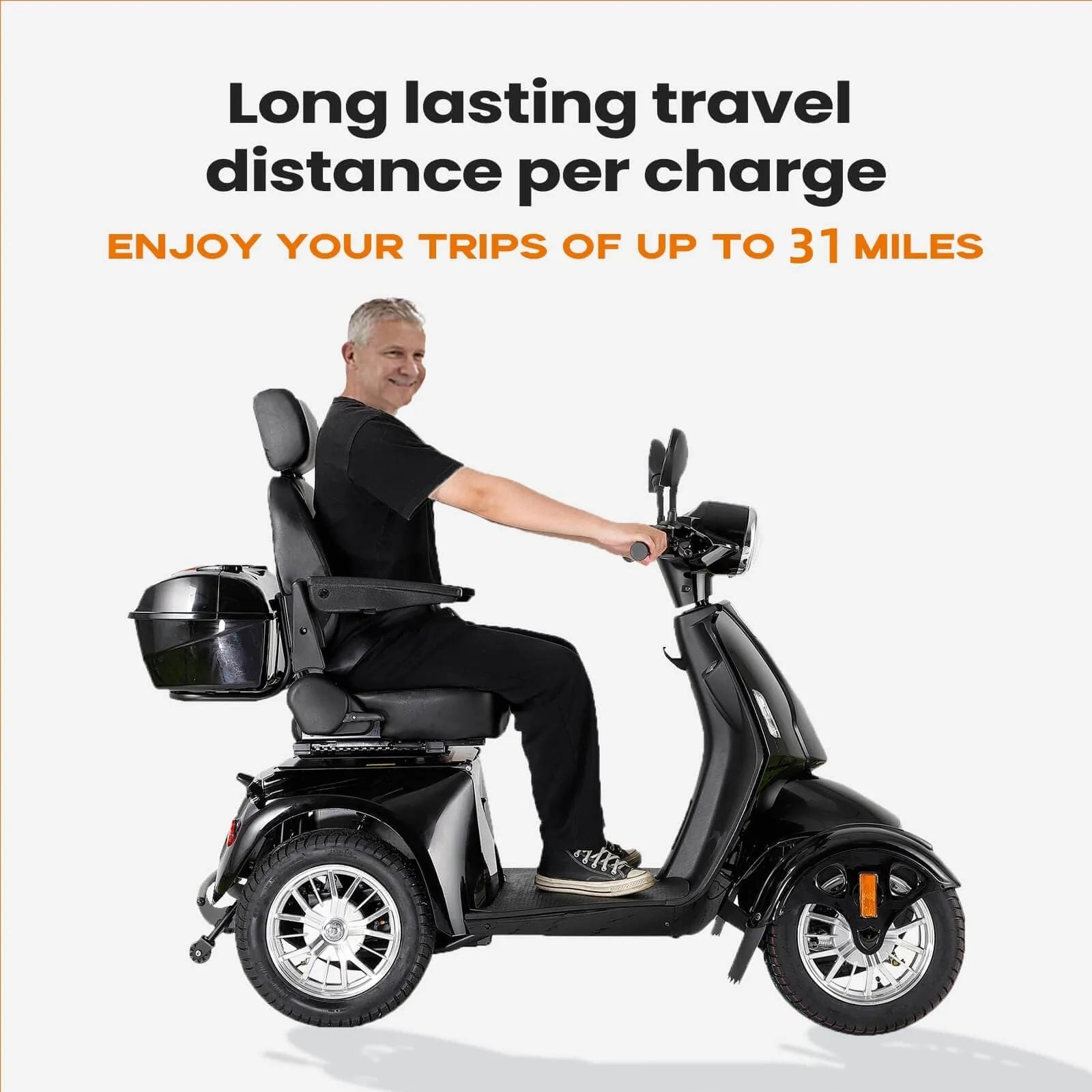 heavy duty power mobility scooter up to 31 miles