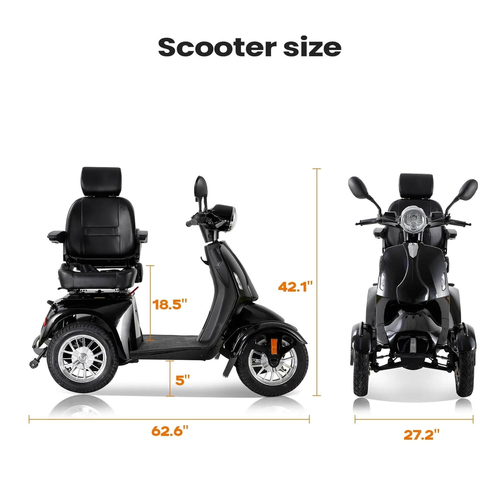 size of heavy duty mobility scooter