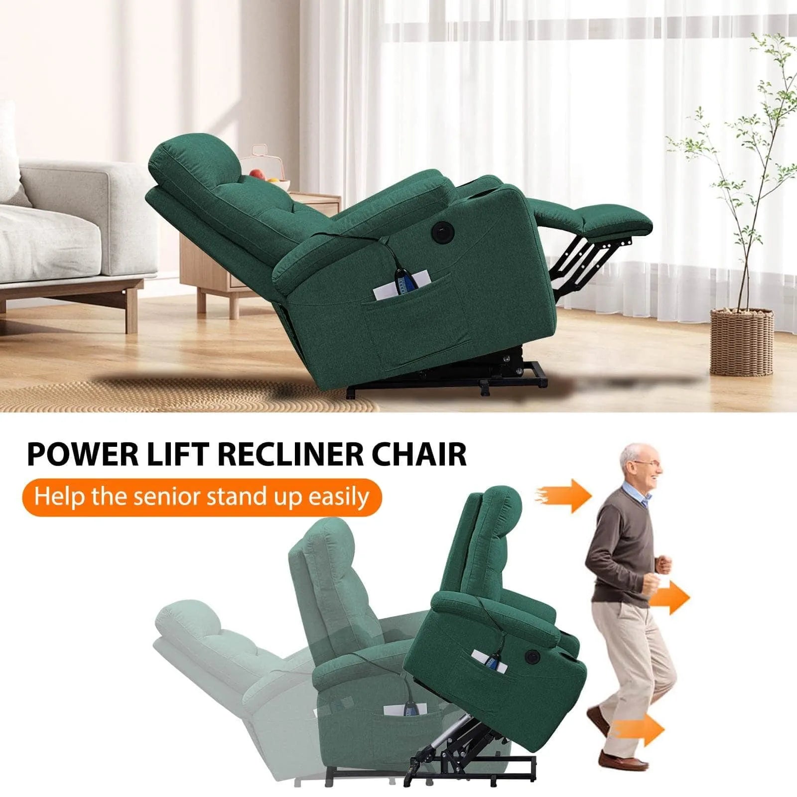 green lift recliner chair for seniors