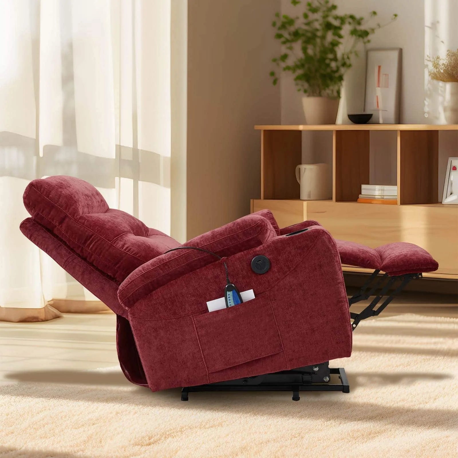 red lift recliner chair
