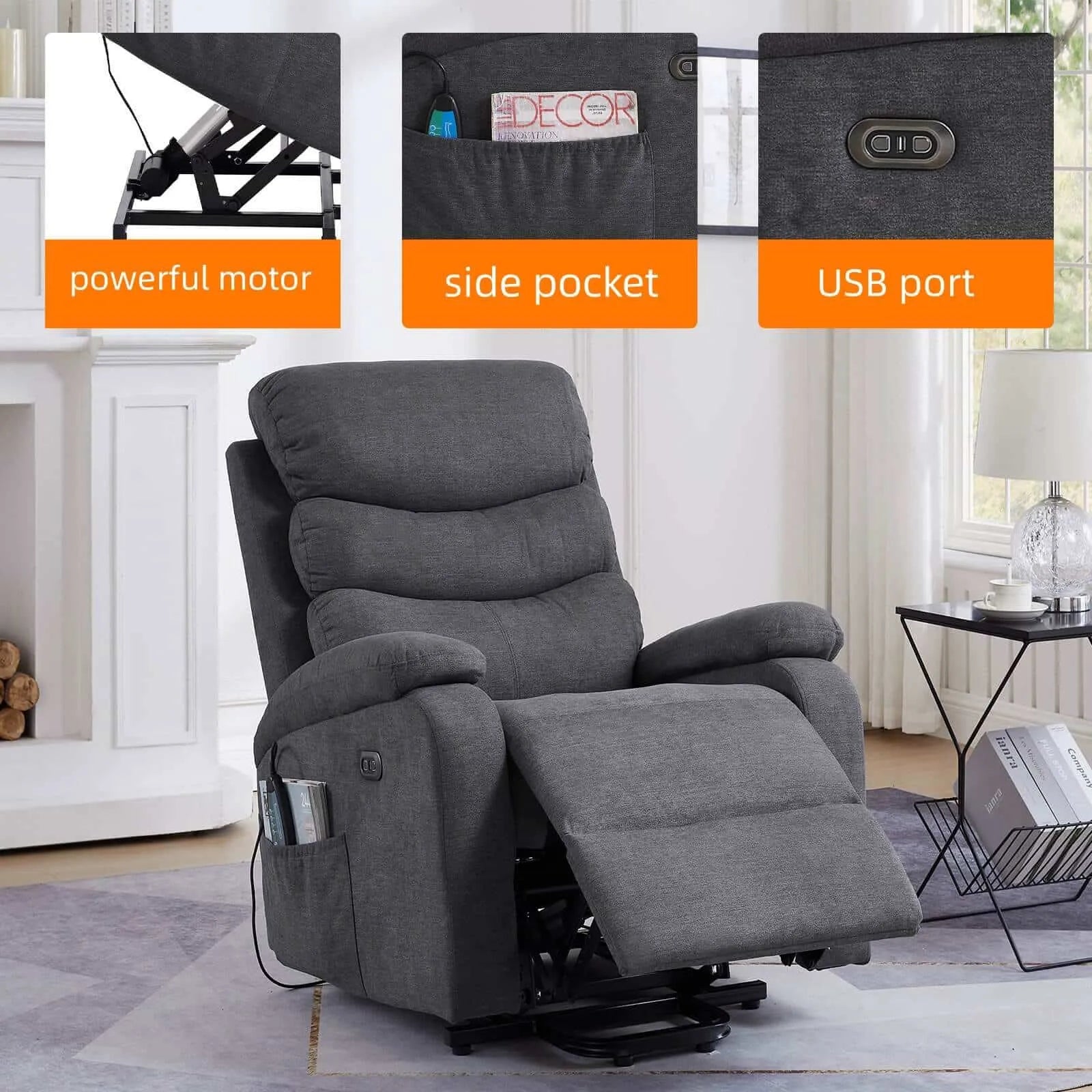 details of lift recliner chairs